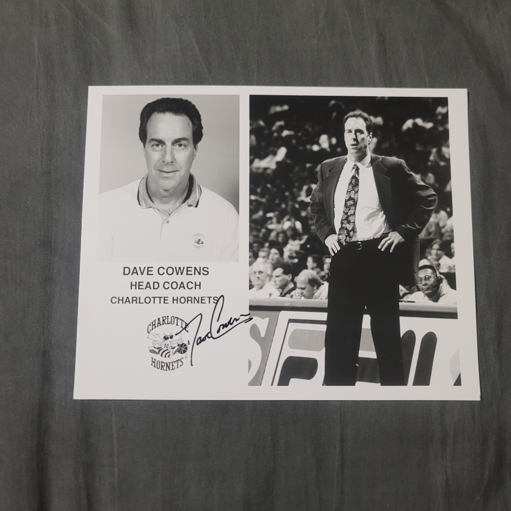 Vtg Dave Cowens Charlotte Hornets Head Coach Autographed Signed Photo